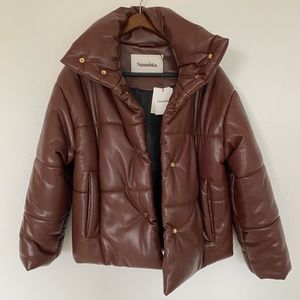 NWT Nanushka vegan leather puffer jacket size small